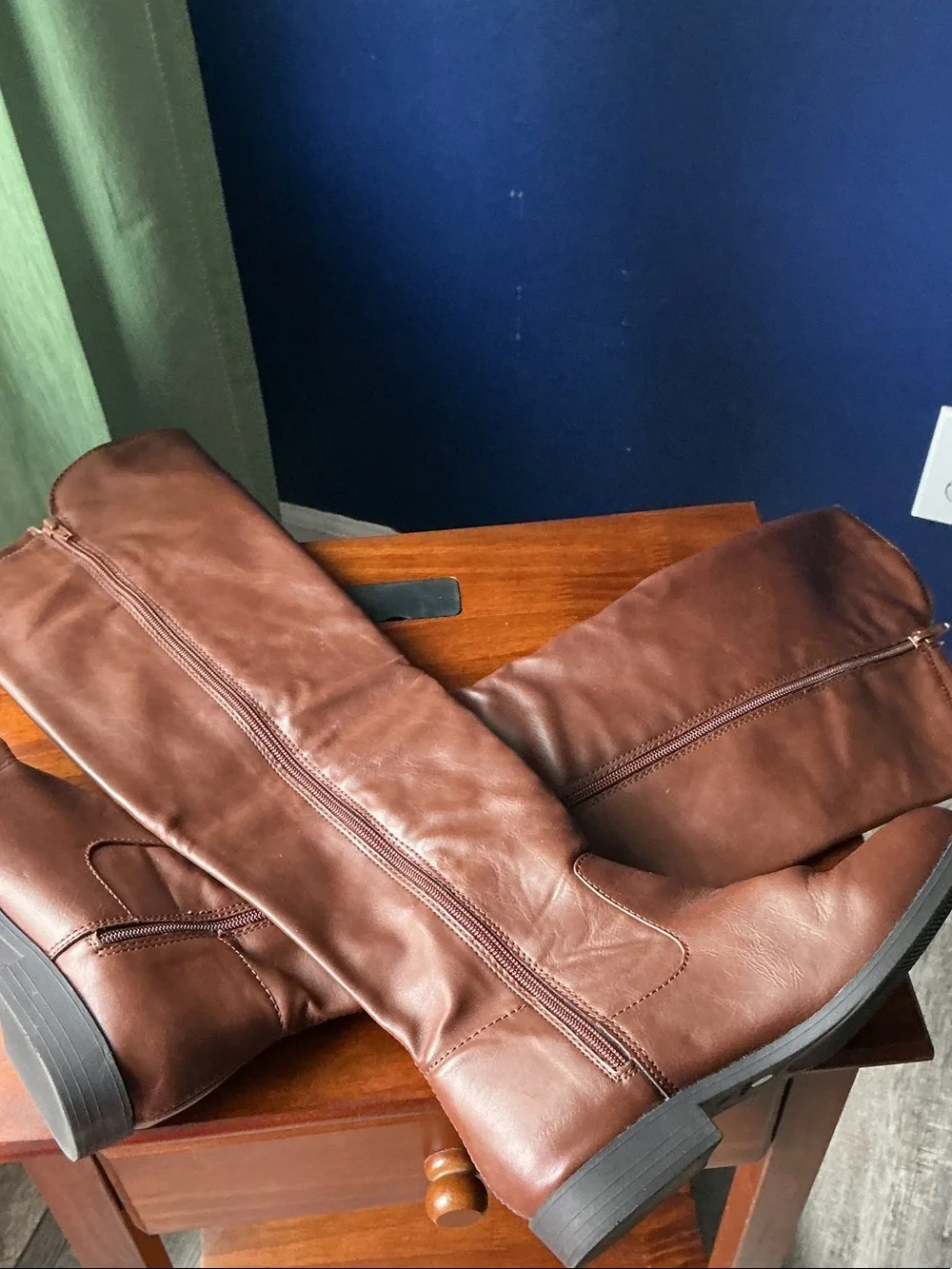 Tall Brown Knee-High Leather Boots